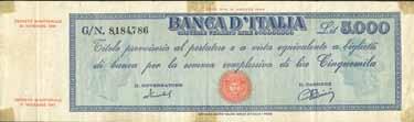 000 Lire - Provvisorio (medusa) 18/11/1947 - Alfa 761; Lireuro 63B RR -