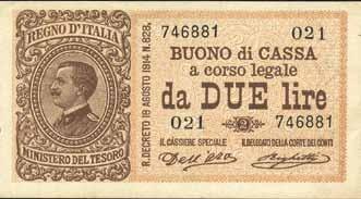 marcate SPL-FDS 25 3807 Lira 21/09/1914 - Serie 41-160 - Alfa 11; Lireuro 3B - Dell Ara/ Righetti -