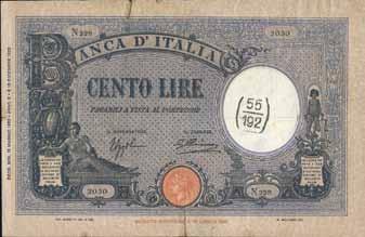 3855 100 Lire - Barbetti 15/03/1943 - Fascio - Alfa 371; Lireuro 21B - Azzolini/Urbini