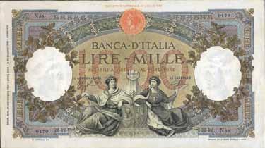 3865 1.000 Lire - Barbetti (fascio) I tipo 16/03/1927 - Alfa 612; Lireuro 43C RR - Stringher/Sacchi - Piccoli restauri qbb 150 3869 1.