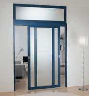 Twin sliding doors with transom; lacquered