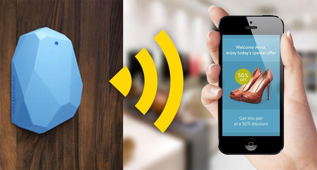 ibeacon e Mobile Marketing Il Bluetooth mette in comunicazione l ibeacon con lo smartphone e questo permette all azienda di inviare all utente informazioni utili riferite al prodotto che sta