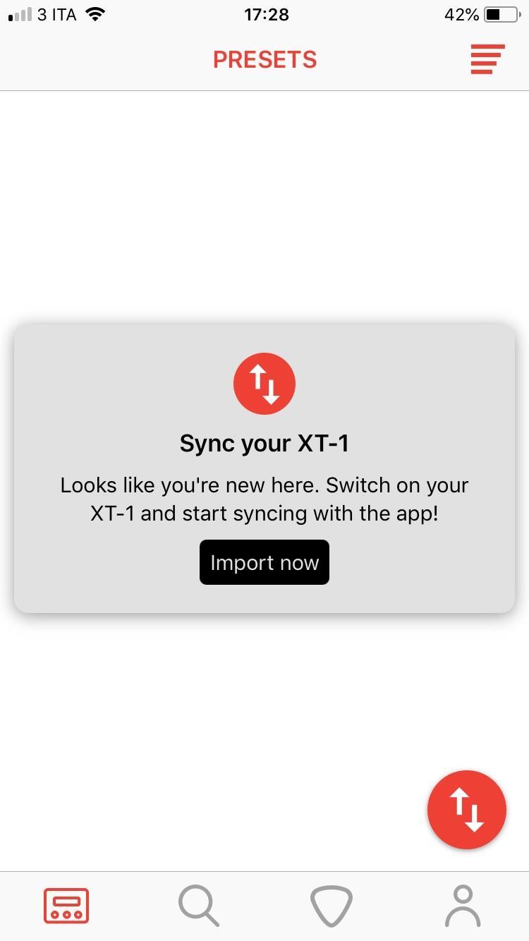 Step 3 Sezione Presets Con il tuo telefono/tablet connesso alla stessa rete Wi-Fi di XT-1 o connesso a Sim1 Hotspot, importa tutti I 30 presets del pedale cliccando su Import Now Cambia la posizione