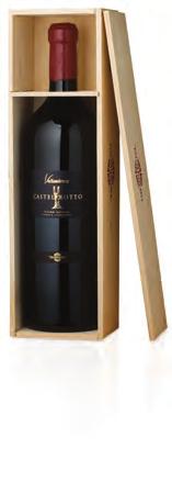 01 Cassa legno con 1 bt Castelrotto MdT DOC da 150 cl 02 Bottiglia singola in elegante tubo nero