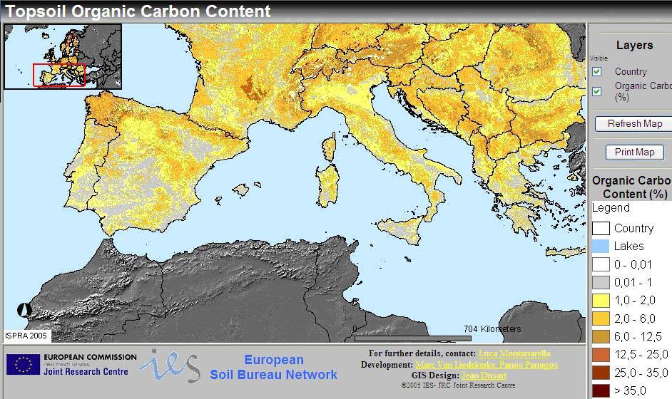 Il declino della fertilità dei suoli: un problema mondiale Fonte: European Soil Bureau Conseguenze già misurate: «Attualmente, la comunità mondiale perde fino al 5% del suo PIL agricolo a causa del