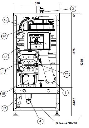 Componenti ALUBOX 208 290 1 Ventilatore 2 Valvola gas 3 Valvola sfiato automatica 4 Sifone scarico condensa 5 Corpo caldaia 6 Terminale presa aria 7 Condotto flessibile aspirazione aria 8 Tubazione