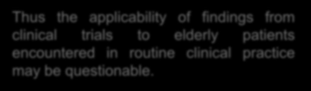 Thus the applicability of findings from clinical trials to elderly patients