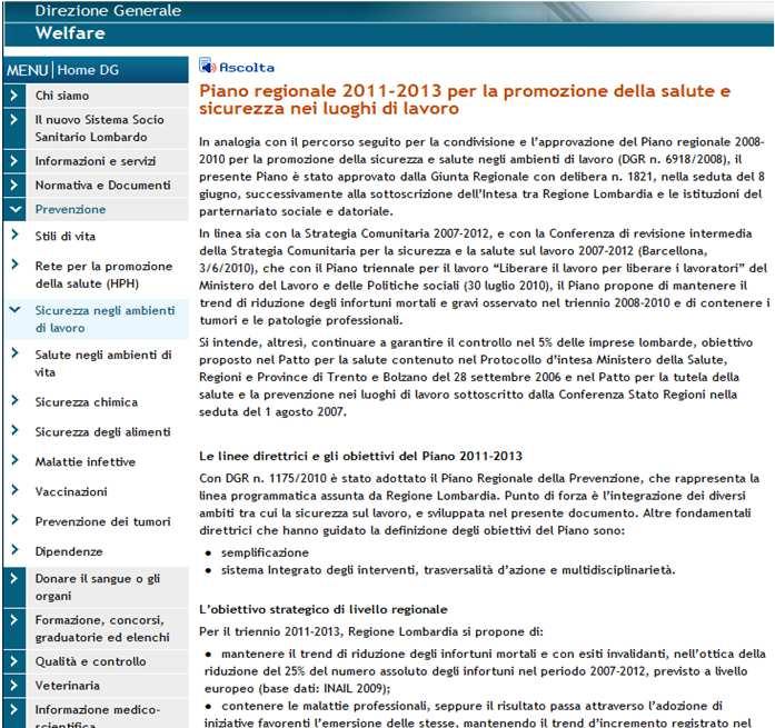 STORIA ed EVOLUZIONE DEGLI INDIRIZZI REGIONALI PER L ESPOSIZIONE OCCUPAZIONALE DURANTE I LAVORI DI APPLICAZIONE DEL BITUME Nel contesto dei piani regionali e nazionali, in linea quindi con quanto