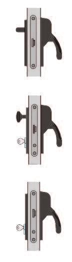 Apertura dall esterno con maniglia solo se dall interno la serratura è sbloccata dalla chiave. Apertura dall interno col maniglione. Locking with key from the inside.