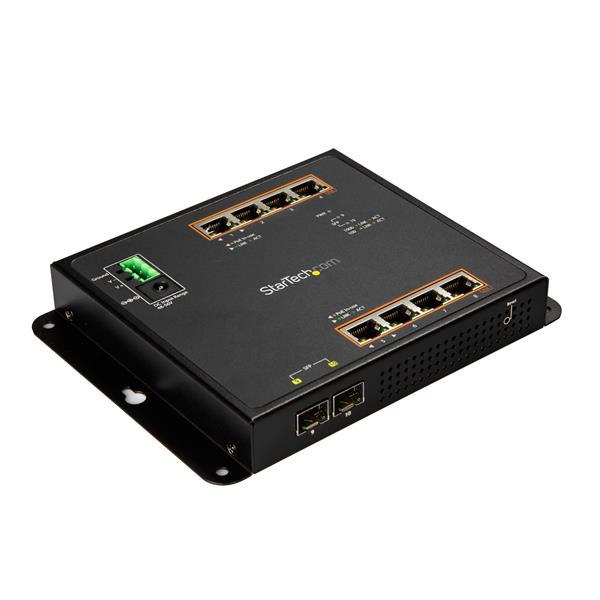 Switch Ethernet Gigabit a 8 porte PoE+ con 2 connessioni SFP - Gestito - Montabile a Parete con accesso frontale Product ID: IES101GP2SFW L'implementazione o l'espansione della rete è semplice grazie