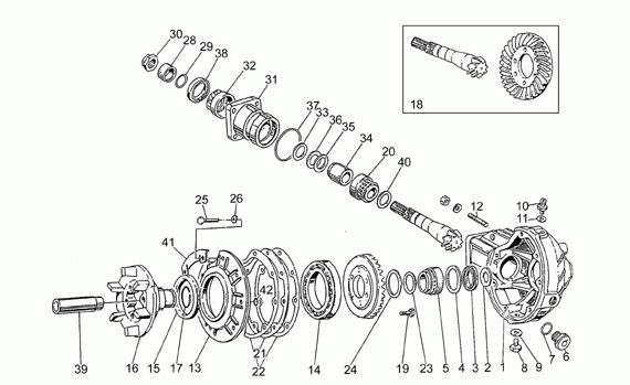 Trasmissione posteriore 07 1 Coperchio trasmissione grigio - - - - 31350380 1 2 Rosetta di spallamento - - - - 19351900 1 3 Anello di tenuta - - - - 90403547 1 4 Rosetta di spallamento - - - -