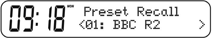 11 Stazioni predefinite: FM e DAB: È possibile salvare le stazioni radio DAB e FM preferite nella memoria di preselezione del trasmettitore.