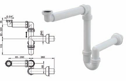 A1 Piletta per sifone lavabo Ø 1"1/4 con griglia in