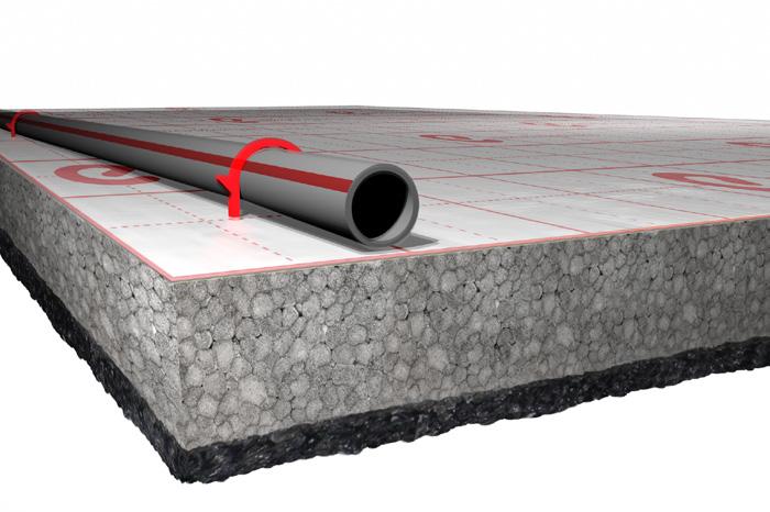 Sistema a pavimento europlus-silentium ABBATTIMENTO ACUSTICO -37 db ISOLANTE EPS sinterizzato con GRAFITE accoppiato a guaina in fibra di gomma 1.