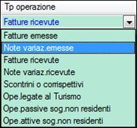 Significato delle varie colonne: Tp operazione che prevede varie tipologie: Tipo operazione- fatture emesse - fatture ricevute - note di variazione (note credito) emesse e ricevute scontrini o