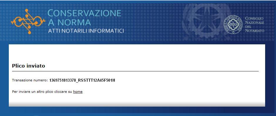 gli atti di grandi dimensioni Attendere il tempo di invio di tutti i documenti al sistema di accoglienza.