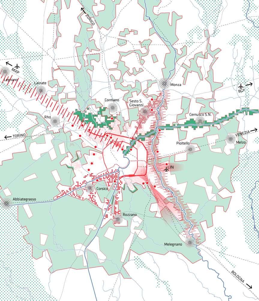 MILANO METROPOLITANA Il PGT si apre metropolitana, definendo strategie e individuando alcuni ambiti progettuali di scala più vasta: hub della conoscenza del Nord-Ovest la ricucitura dei margini Nord,