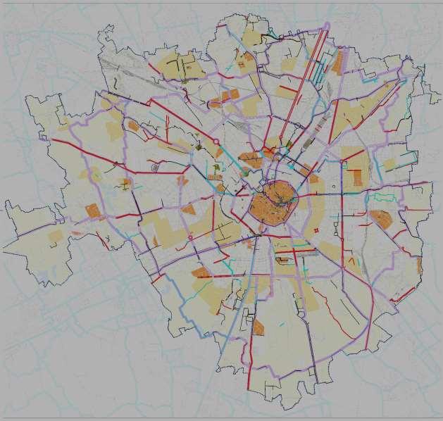 NUOVE PREVISIONI DI MOBILITÀ Allo scopo di ridurre la dipendenza dal mezzo privato motorizzato a favore della mobilità pubblica e a basso impatto ambientale, lo sviluppo della Milano 2030 sarà