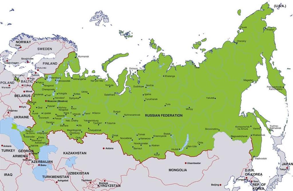 Federazione Russa. Dati Generali Popolazione residente: 146.877.000 