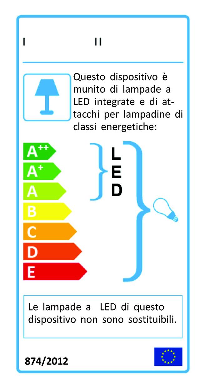 4) L'etichetta deve essere conforme alle figure riportate di seguito: a) la versione dell'etichetta è quantomeno larga 50 mm e alta 100 mm; b) lo sfondo è bianco o trasparente ma le