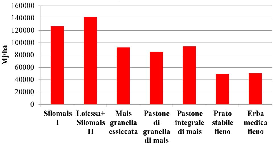 MJ NE l /ha Produzione di EN latte dai sistemi foraggeri in Lombardia (Bava et al.