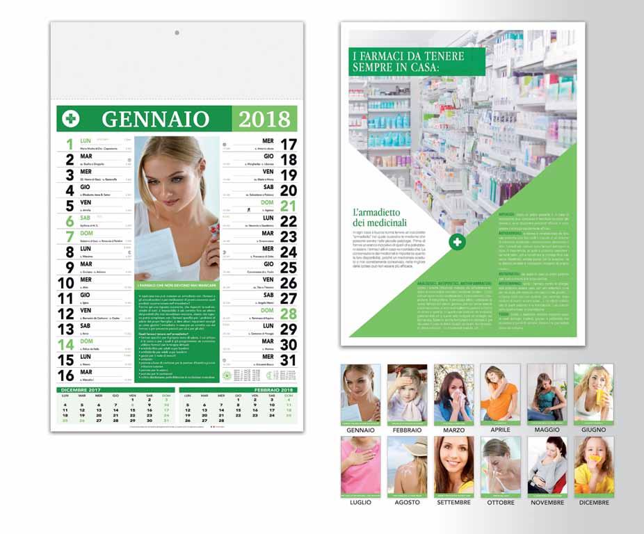 116 AG 2022 FARMACIA Calendario mensile 12 fogli, Carta Patinata Stampa 4 colori fronte/retro,