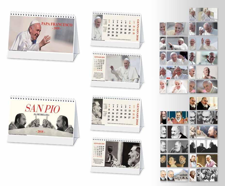 FRONTE RETRO AG 2074 PAPA FRANCESCO Calendario Trimestrale da Tavolo Spiralato 13 fogli, carta avorio 115 gr. Dim.