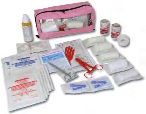 MEDICAZIONE YEARS 1987-2017 Kit parto d emergenza Set completo per parto d emergenza in borsetta con frontale trasparente, contenente: 1 pinza Clamp 2 pinzette ombelicali 3 pacchetti di medicazione