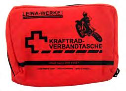 cm circa Peso: 200 g circa Soddisfa la normativa DIN 13167 per i motociclisti (obbligatorio per Austria e Germania) Kit moto con borsetta rossa contenente il materiale