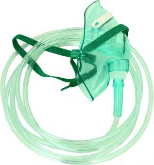 6 grande Maschera per ossigenoterapia pediatrica con pallone di raccolta e valvola anti riflusso realizzata in materiale trasparente, atossico e morbido, completa di elastico