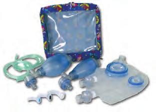 PALLONI E MASCHERE Set di ventilazione Emergency Medical Systems Borsetta di rianimazione realizzata in nylon fantasia per uso pediatrico completa di: 1 pallone di ventilazione neonatale da 240 ml 1