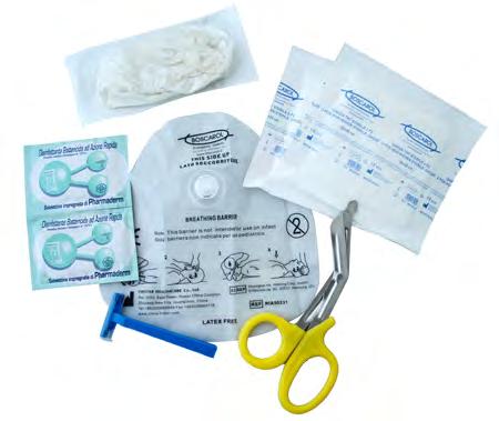 Support 300 F7956W PADS ADULTI F7956P PADS PEDIATRICHE Set di pronto impiego per la defibrillazione precoce, composto da: Forbice taglia abiti Rasoio