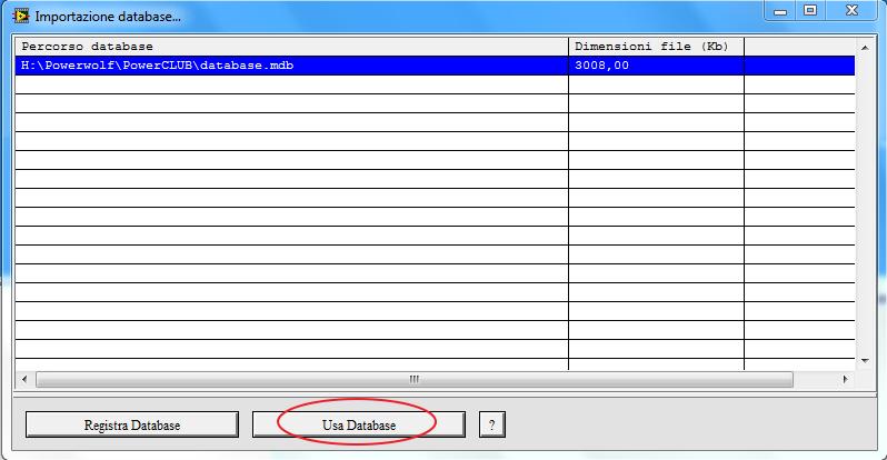 A questo punto è sufficiente selezionare il database e adoperare la voce Usa database.