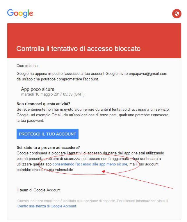 9.a. Non riesco a inviare email con GMail tramite la scheda di invio email del software Per i nuovi account GMail è necessario abilitare l invio di email nei software di terze parti nel pannello di