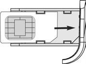 Rubrica IT 2. Far scivolare la scheda SIM tra le clip di ritenzione, con il microchip rivolto in alto, fino a quando non si ferma. 3.