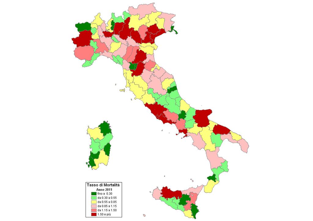 Morti in incidente stradale per Provincia Anno 2011 Il maggior numero di morti per incidente stradale avviene soprattutto nelle province di Roma, che rappresenta 6,9 %, e Torino con circe il 3,1 per