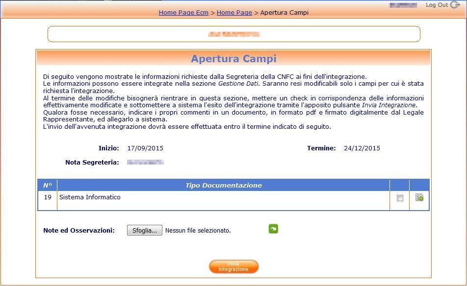 alla segreteria una richiesta di apertura campi mediante la funzione Comunicazioni, descritta al Capitolo 6.