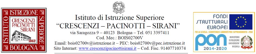 I. I. S. CRESCENZI-PACINOTTI-SIRANI BOLOGNA PIANO DI LAVORO PREVENTIVO a. s.