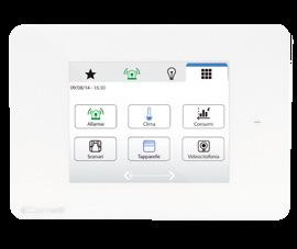 SUPERVISORI MINI TOUCH 125x85x10 sporgenza dalla parete (LxHxP MM) Supervisione e comando dei sistemi di domotica e antintrusione Display 3,5 touch Gestione di tutte le funzioni del sistema domotico