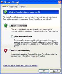 Passo 3 Si apre la finestra "Windows Firewall".