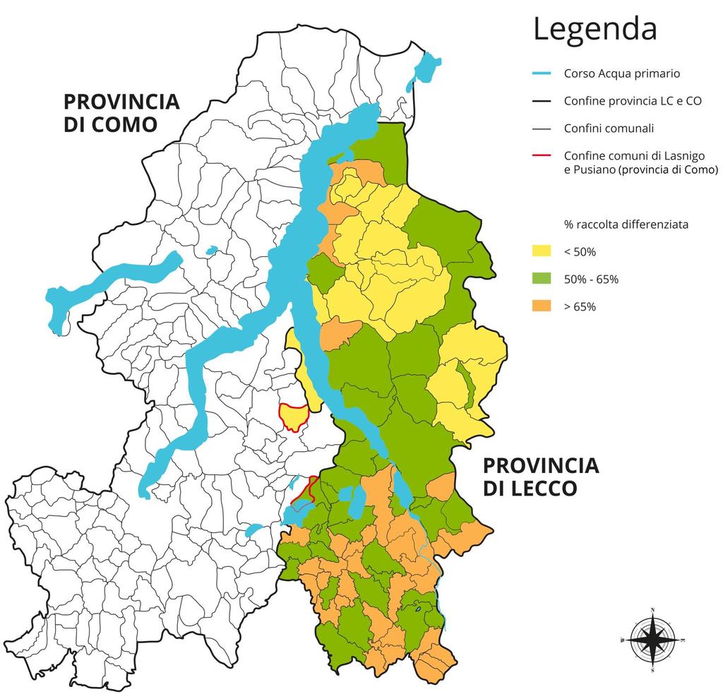 MAPPATURA DEI COMUNI SOCI DI SILEA IN BASE ALLA % DI RACCOLTA