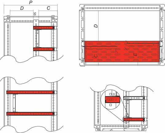 Modularità esterna per armadi Divisorio orizzontale parziale e totale realizzato in lamiera zincata sendzimir 15/10.