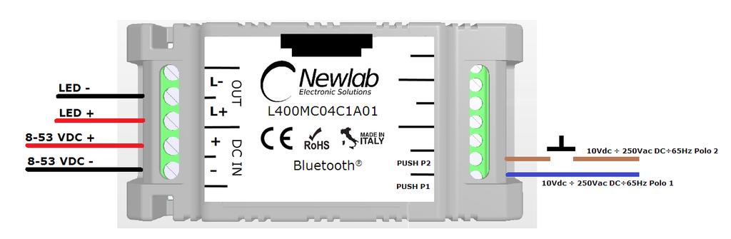 MODALITA DI FUNZIONAMENTO MODALITÀ PUSH COLLEGAMENTO PULSANTE PER L400MA, L400MB, L400MC ED L400MD (FIG.