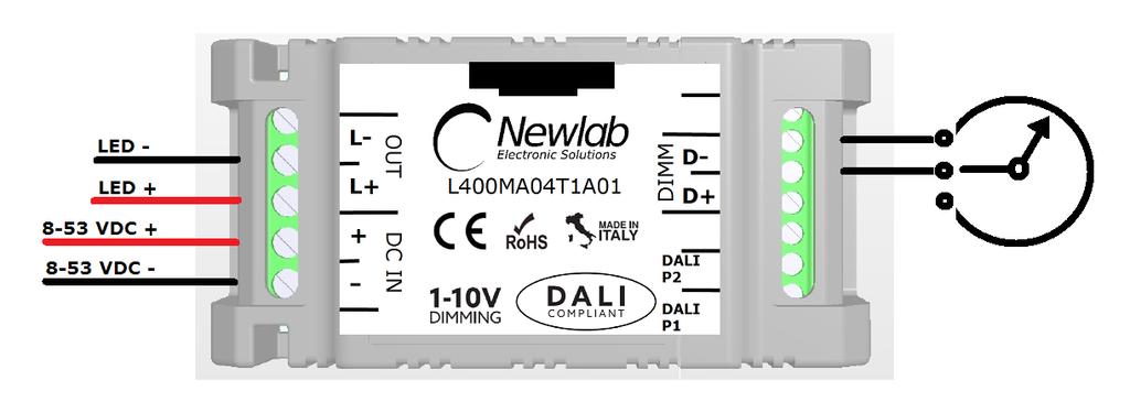 MODALITÀ POTENZIOMETRO 100KΩ COLLEGAMENTO POTENZIOMETRO PER L400MA, L400MB, L400MC ED L400MD (FIG.