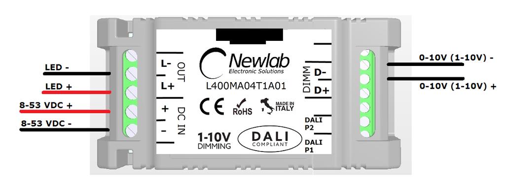 MODALITÀ 0-10V/1-10V COLLEGAMENTO 0-10V L400MA, L400MB, L400MC ED L400MD (FIG.