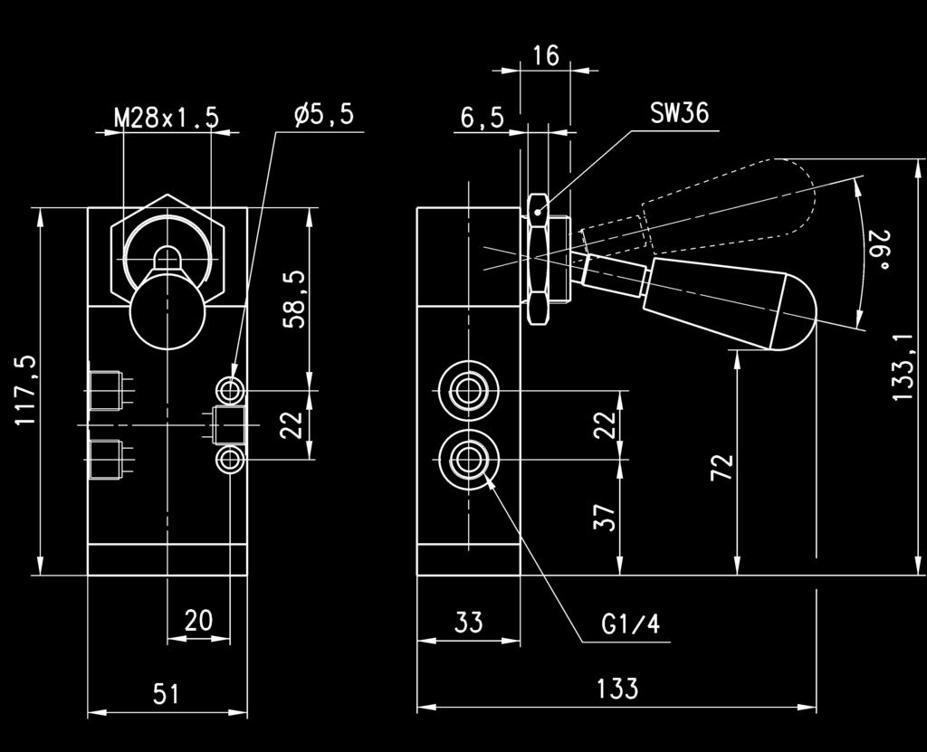 > Valvole ad azionamento manuale Serie 1,3,4,VMS Valvole Mod. 434-91... Simbolo 434-910 -0.9 10 150 10 VN03 434-915 -0.9 10 150 37 VN06 Valvole Mod. 454-91.