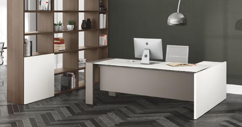 Mobili Direzionali 5 Serie GOSS Finiture: bianco, acero, olmo storm, rovere portofino, rovere grigio Scrivania direzionale con