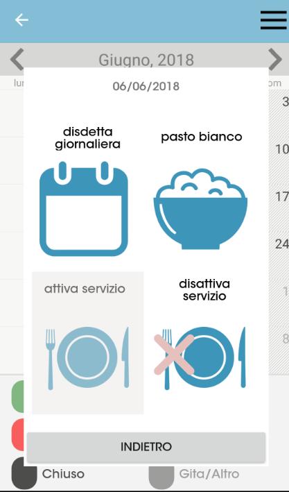 terminata la scelta, la APP tornerà al calendario, inserendo il trattino giallo sul giorno disdetto (fig.3).