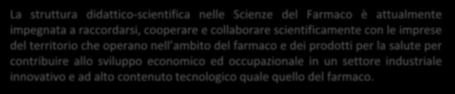 imprese del territorio che Scienze operano del nell ambito Farmaco e del dei farmaco