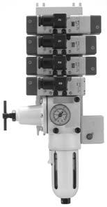 Serie VQ7-6 Unità di controllo Impianto di controllo (filtri, regolatori, pressostati, valvole di scarico aria) sono stati ridotti ad unità standard che possono essere montate su manifold senza